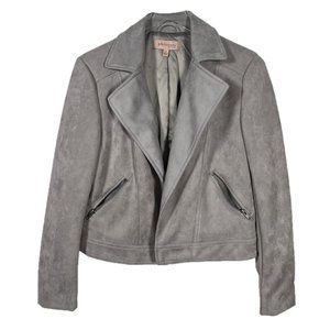 Philosophy Faux Suede Open Front Moto Jacket Size Small